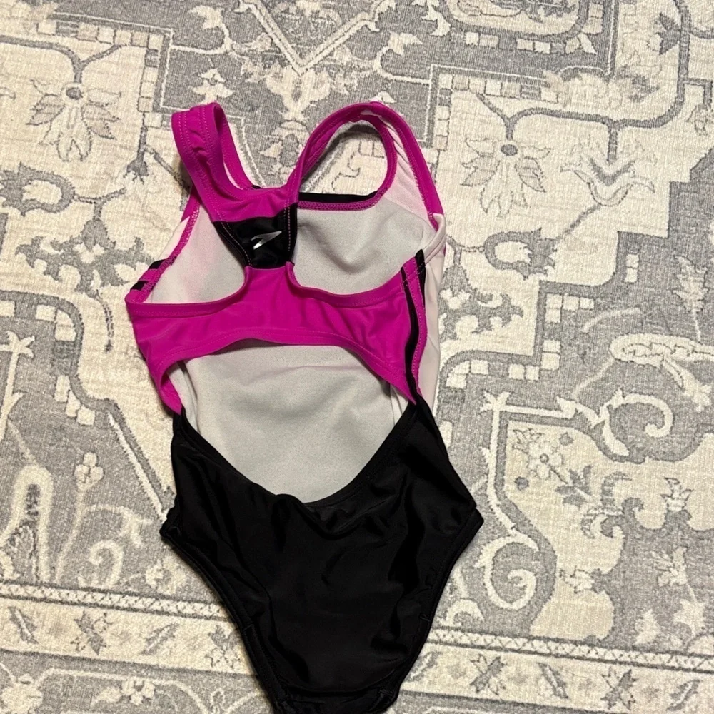 Speedo Black and Magenta Swimsuit girls size 4
